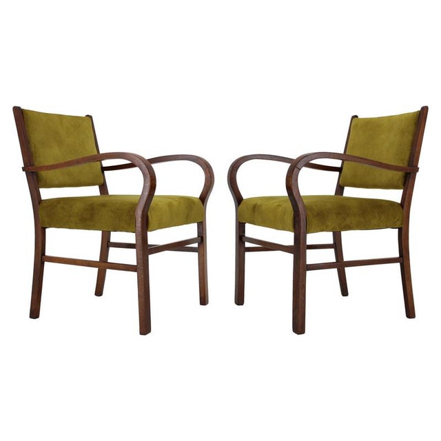 Art Deco Beech Armchairs, Czechoslovakia, 1940s, Set of 2 For Sale - Image 18 of 18
