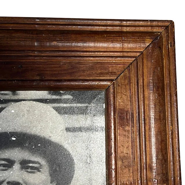 Wood Antique Framed Photograph of Pancho Villa – Mexican Revolution - Mexico For Sale - Image 7 of 8