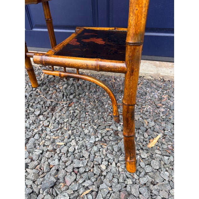Bamboo Etagere With Pagoda Top and Chinoiserie Panels, 19th Century For Sale - Image 16 of 18