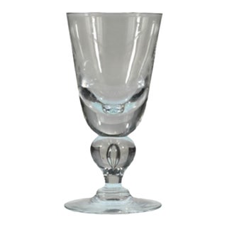 Vintage Signed Steuben Crystal Tear Drop Bubble Baluster Stem Mid Century Goblet or Wine 1 of 7 For Sale