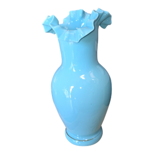 Blue Bristol Opaline Glass Vase