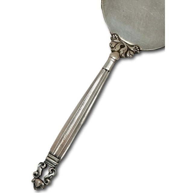 Silver Large Size Vintage Georg Jensen Denmark Acorn Pattern Sterling Silver Tomato Server - Mid 20th Century For Sale - Image 8 of 12