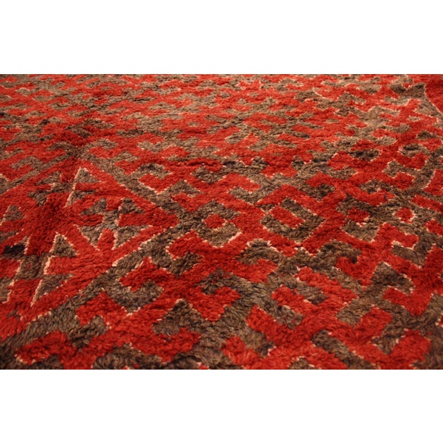Berber Tribes of Morocco Extra-Long Vintage Taznakht Moroccan Rug - 06'03 X 20'00 For Sale - Image 4 of 8