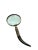 Large size brass magnifying glass with horn and carved wood handle. Great size for a coffee table accent.
