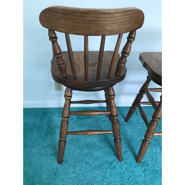 Set of 3 Vintage Boling Furniture Company Oak Bar Stools Chairish