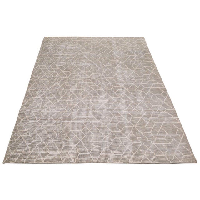 1970s 1970s Moroccan Hand Knotted Wool Rug, 5' X 8' For Sale - Image 5 of 5