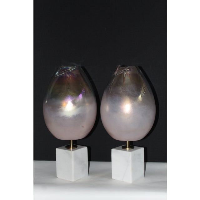 Mid 20th Century Pair of Barovier -Toso Influence Lamps For Sale - Image 10 of 11