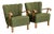 Scandinavian Modern Lounge Chairs in Green Wool, 1940s, Set of 2 For Sale