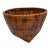 Vintage Rustic Tobacco Brown Wood Storage Basket For Sale