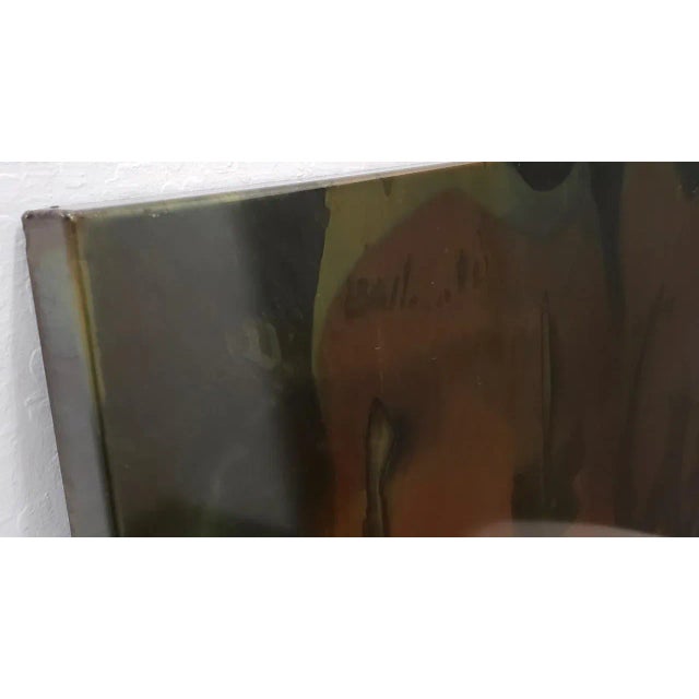 Silvio Giovenetti (20th C.) Mid Century Modern Abstract Acid Etched Stainless Steel C.1971 For Sale - Image 4 of 9