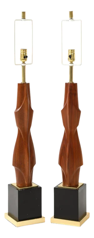 Monumental Sculptural Table Lamps by Laurel - A Pair
