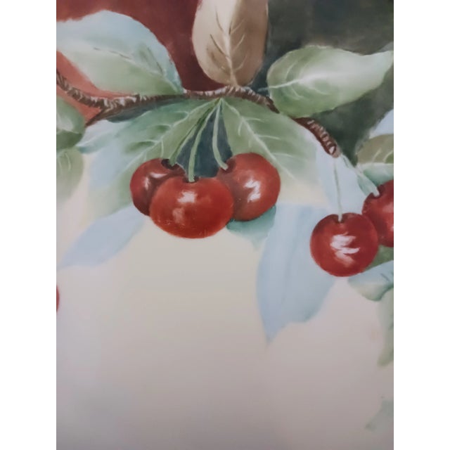 1900 - 1909 Limoges France 1909 Signed Hand Painted Cherries Plate For Sale - Image 5 of 9