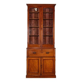 English Mahogany Bookcase with Secretary, 1870 For Sale