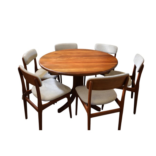 Round Danish Dining Table in Teak with Column Base, 1960s For Sale - Image 15 of 16