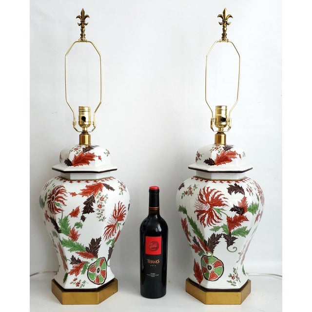 Porcelaine de Paris Ginger Jar Lamps Pair For Sale - Image 4 of 12