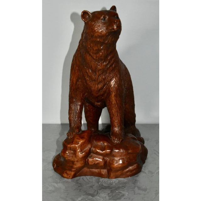 Handcrafted Grizzly Bear Sculpture Figurine Red Mill 1988 For Sale - Image 11 of 12