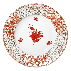 Porcelain Apponyi Rust Wall Decoration Plate from Herend Hungary