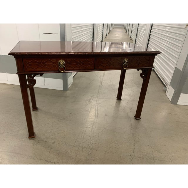 Baker Historic Charleston Chippendale Console Table Desk For Sale - Image 12 of 12