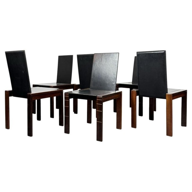 Mid-Century Modern Rosewood Dining Chairs in the style of Afra & Tobia Scarpa, 1970, Set of 6 For Sale - Image 15 of 15