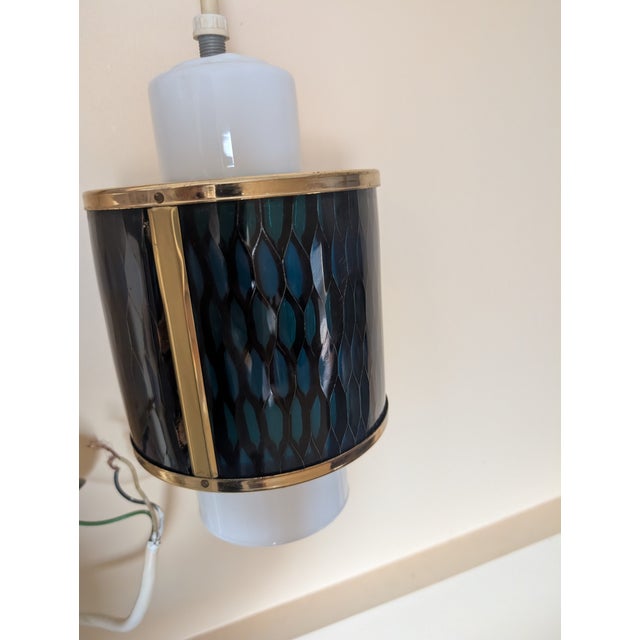 Mid Century Modern Moe Honeycomb Pendent Light / Blue For Sale - Image 10 of 10