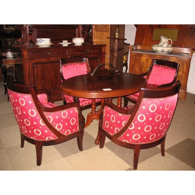 Vintage Mahogany Armchairs, Set of 4 For Sale - Image 5 of 6