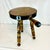 1950s Vintage Americana Rustic Boho Chic 3-Leg Wooden Stool With Handle, Eagle & Stars For Sale - Image 4 of 9