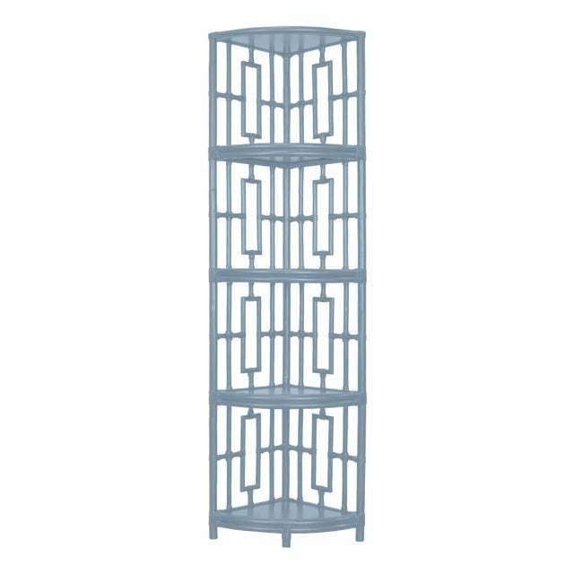 Trinity Corner Etagere, Pool Blue For Sale