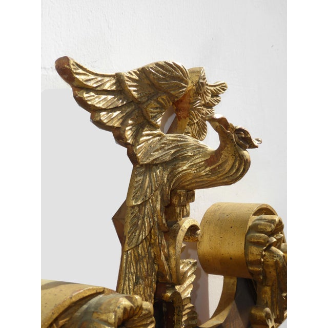 1950s Vintage Federal Eagle Style Wall Mirror W Phoenix Motif Made in Italy ~ La Barge For Sale - Image 5 of 13