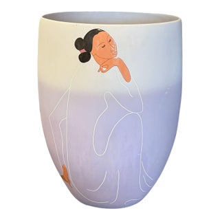 Rc Gorman "Noon" Ceramic Floor Vase, 1987 - 19" Diameter X 26" Tall For Sale