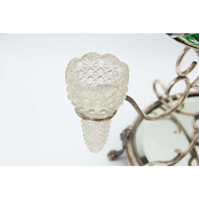 Colorless and Green Glass Planter For Sale - Image 4 of 6