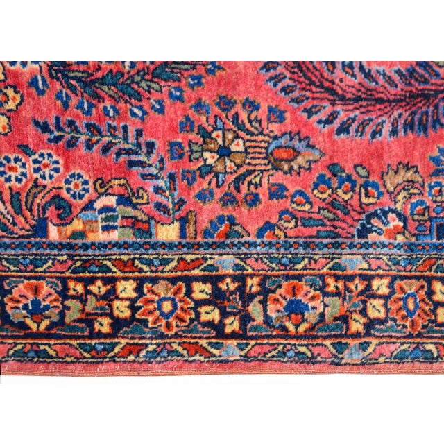 Textile Early 20th Century Vintage Sarouk Rug For Sale - Image 7 of 10