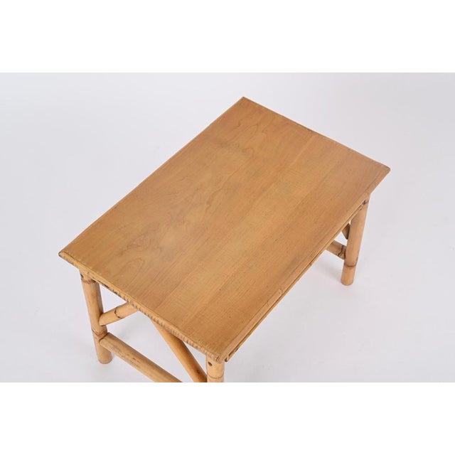 French Riviera Nightstand in Rattan, Bamboo and Wood, Italy, 1970s For Sale - Image 6 of 12