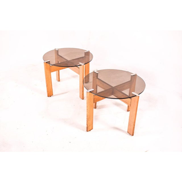 1980s Portuguese Side Tables in Oak, 1980s, Set of 2 For Sale - Image 5 of 5