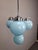 Czech Art Deco Blue Opaline Glass and Chrome 4-Light Chandelier, 1930s For Sale - Image 17 of 18