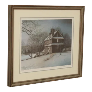Vintage 'Starry Night' John Chad House Lithograph Print By Nicholas Santoleri