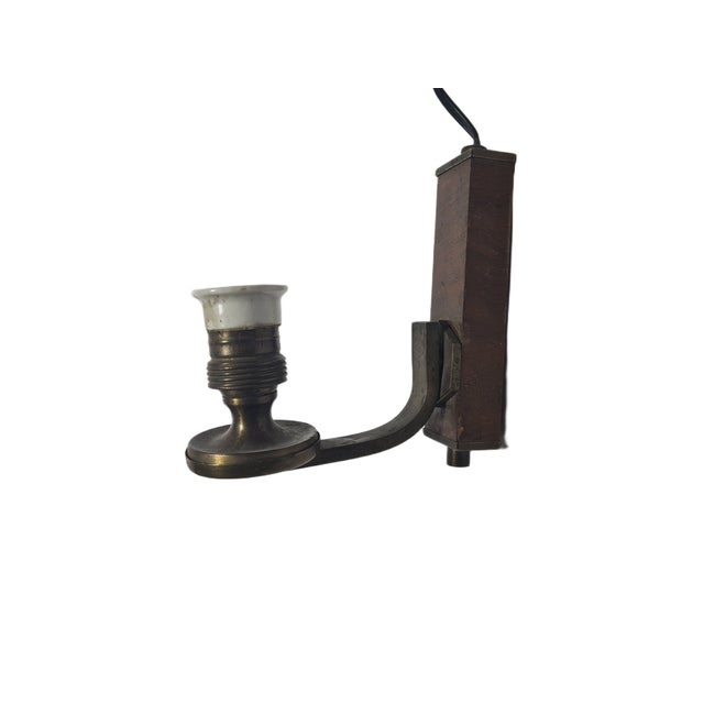 Brown Art Deco Wall Lamp, Czechoslovakia, 1950s For Sale - Image 8 of 8