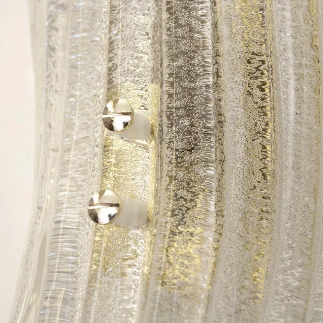 Gold Ribbed Clear Murano Glass Wall-Mounted Lamps, 1960s, Set of 2 For Sale - Image 8 of 11