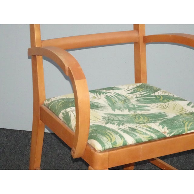 Tan Vintage Mid Century Danish Modern Side Chair with Curved Armrests For Sale - Image 8 of 13