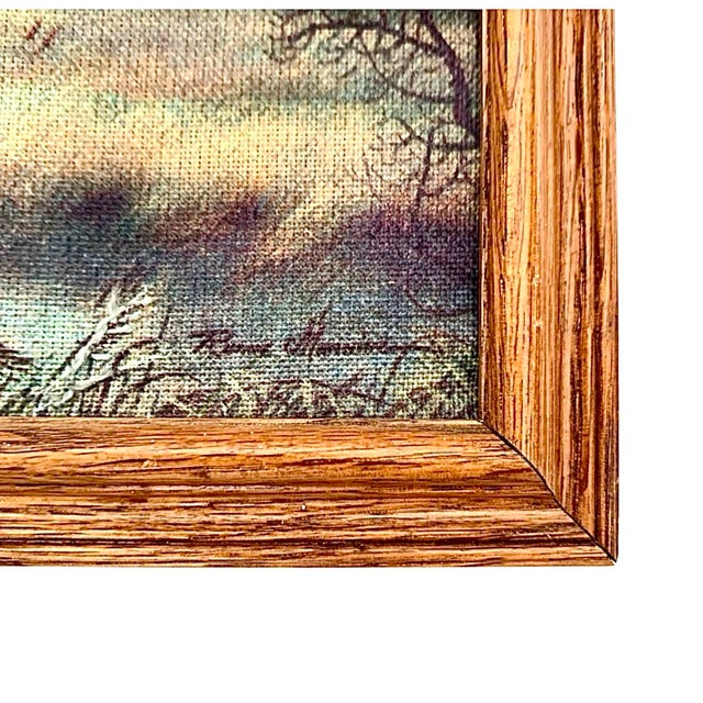 Mallard Duck Embroidery Art Flying Bird Signed Vintage Rustic Cabin Decor For Sale In Tulsa - Image 6 of 7
