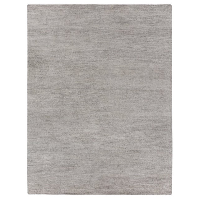 Calais Hand loom Bamboo/Silk Gray Rug-10'x14" For Sale In Los Angeles - Image 6 of 6