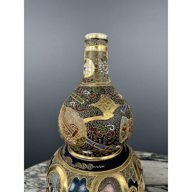 19th Century Meiji Satsuma Japanese Vases, Set of 2 For Sale - Image 8 of 12