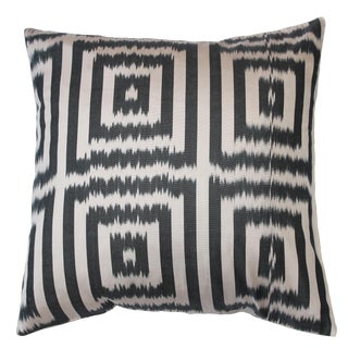 Contemporary Silk Ikat Bohemian Throw Pillow For Sale