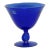 Cobalt Blue Glass Footed Compote Bowl Candy Dish Made in Poland For Sale