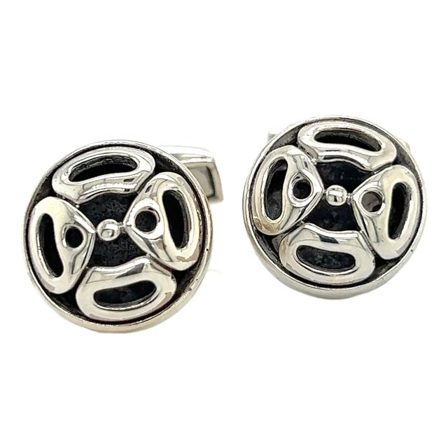 Late 20th Century John Hardy Estate Mens Cufflinks Silver, A Pair For Sale