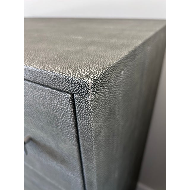 Cb2 Faux Shagreen Embossed Tall Chest For Sale - Image 9 of 10