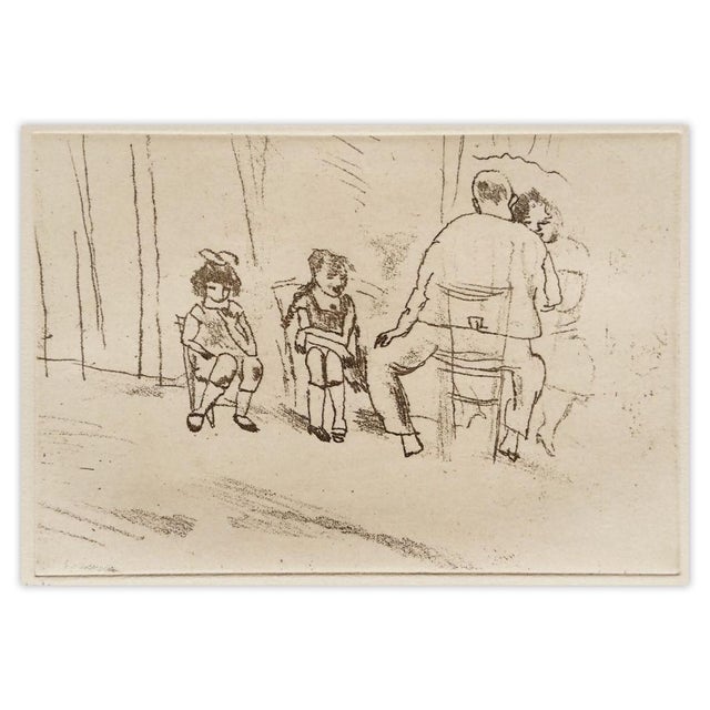 1980 Jules Pascin Parents Et Enfants Etching For Sale - Image 4 of 4