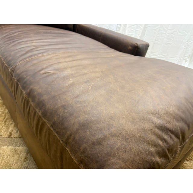 Contemporary Rh Maxwell Leather Right-Arm Chaise For Sale - Image 3 of 18