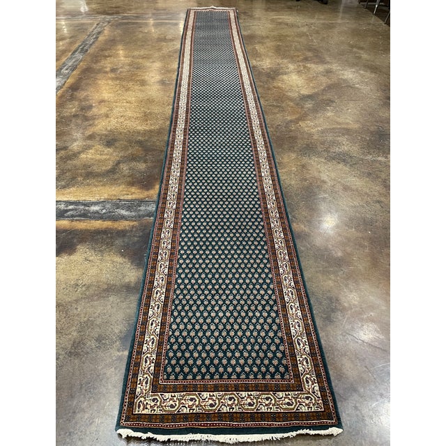 1990s Handwoven Persian Design Indian Rug - 2'7" X 19'4" For Sale In Dallas - Image 6 of 6