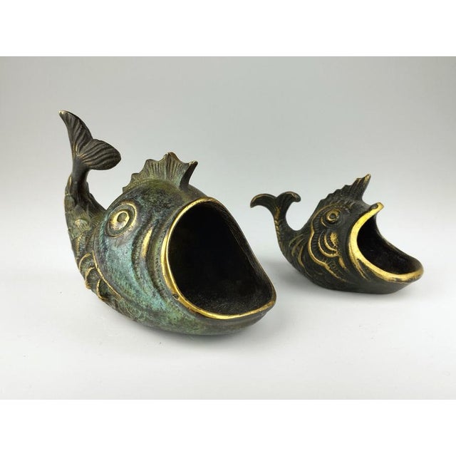 Mid-Century Bronze Fish Ashtrays by Walter Bosse, 1950s, Set of 2 For Sale - Image 4 of 10