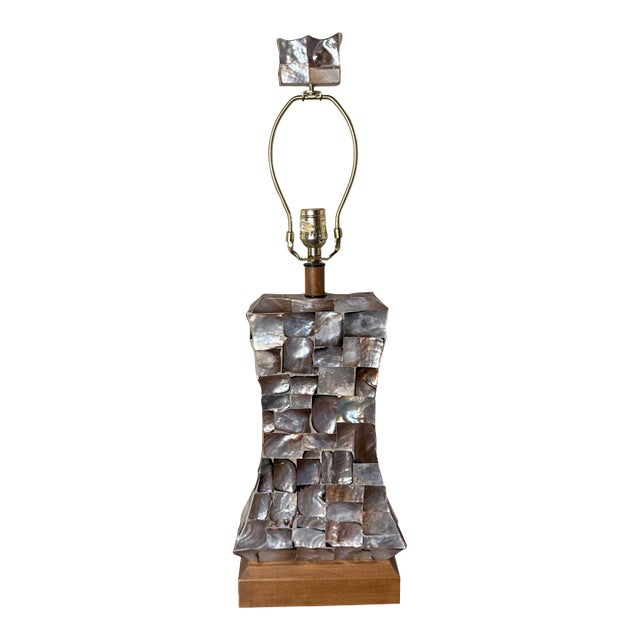 Vintage Mother of Pearl Coastal Table Lamp For Sale